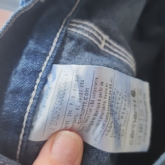 New with stickers Carhartt Work Dungaree Jeans Sz 50x30 - Picture 3 of 3